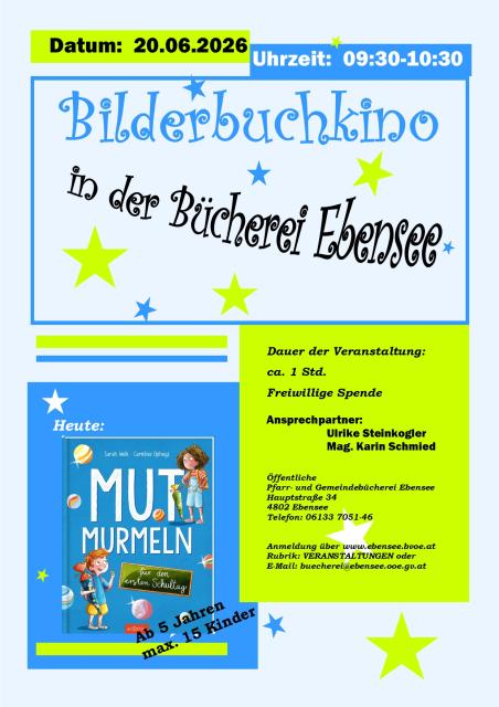 Plakat der Einladung zum Bilderbuchkino