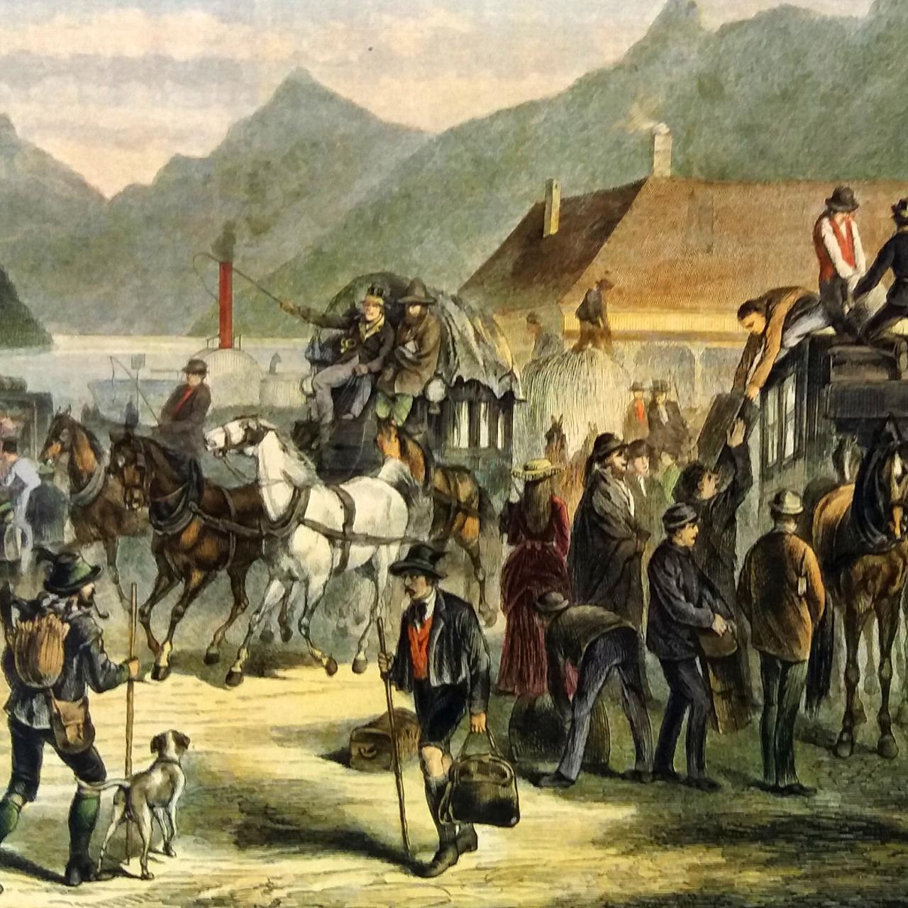 Sammlung Dr. Rieder - Schiffsanlegestelle Ebensee 19. Jh.