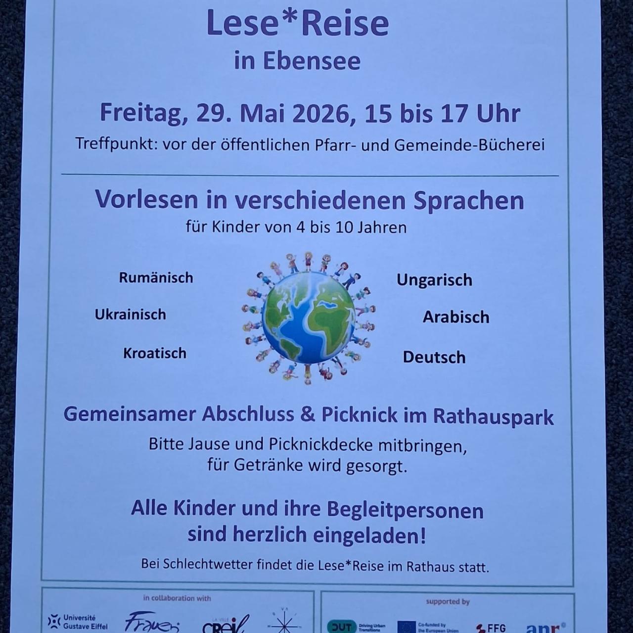 Plakat zur Veranstaltung "Lesereise"
